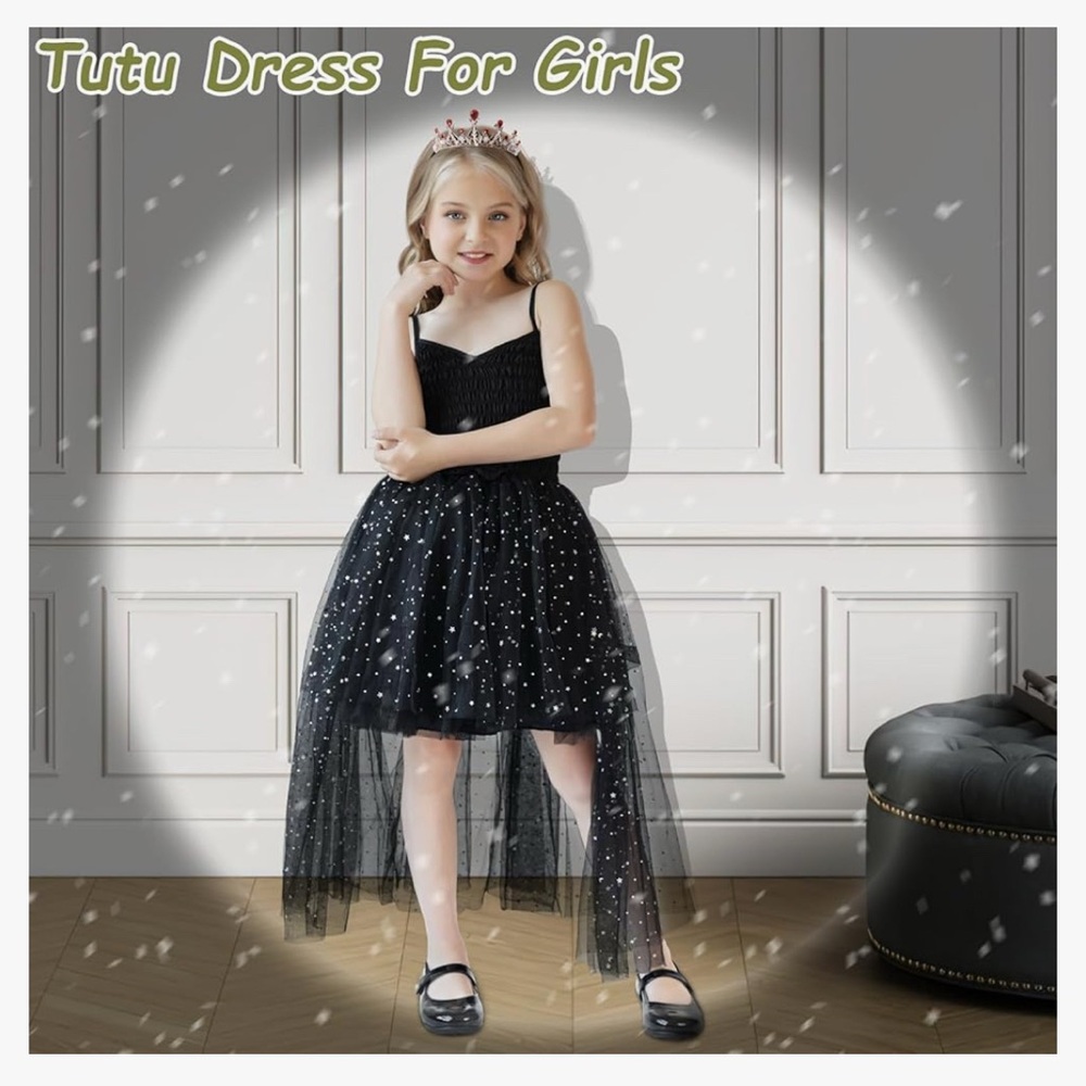 Black Hi-Lo Tutu Dress for Girls